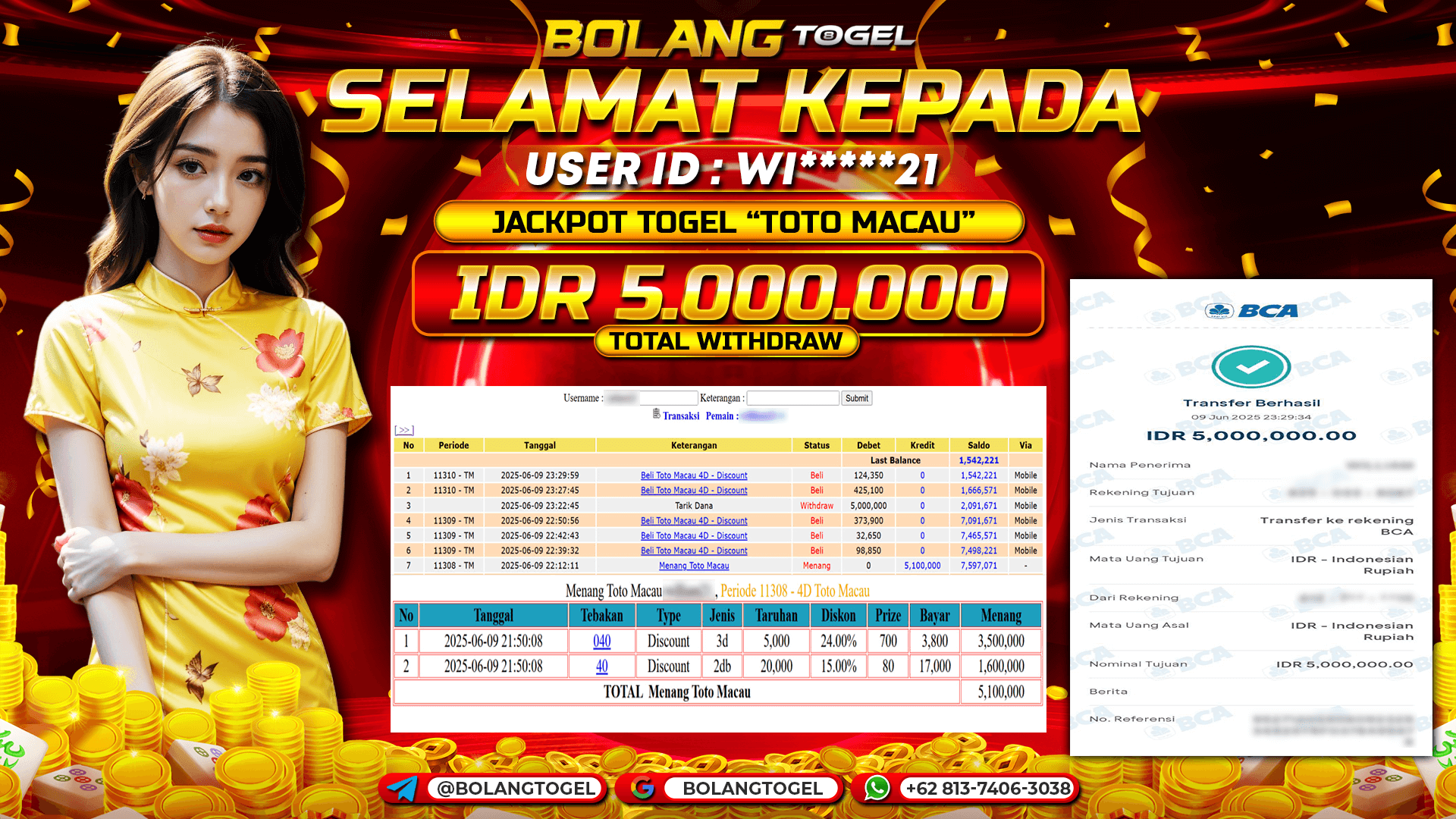 Bukti jackpot TOGEL TOTO MACAU BOLANGTOGEL - gambar 1